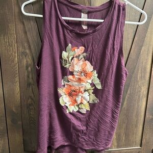 Betsey Johnson Purple Tank Top with Floral design